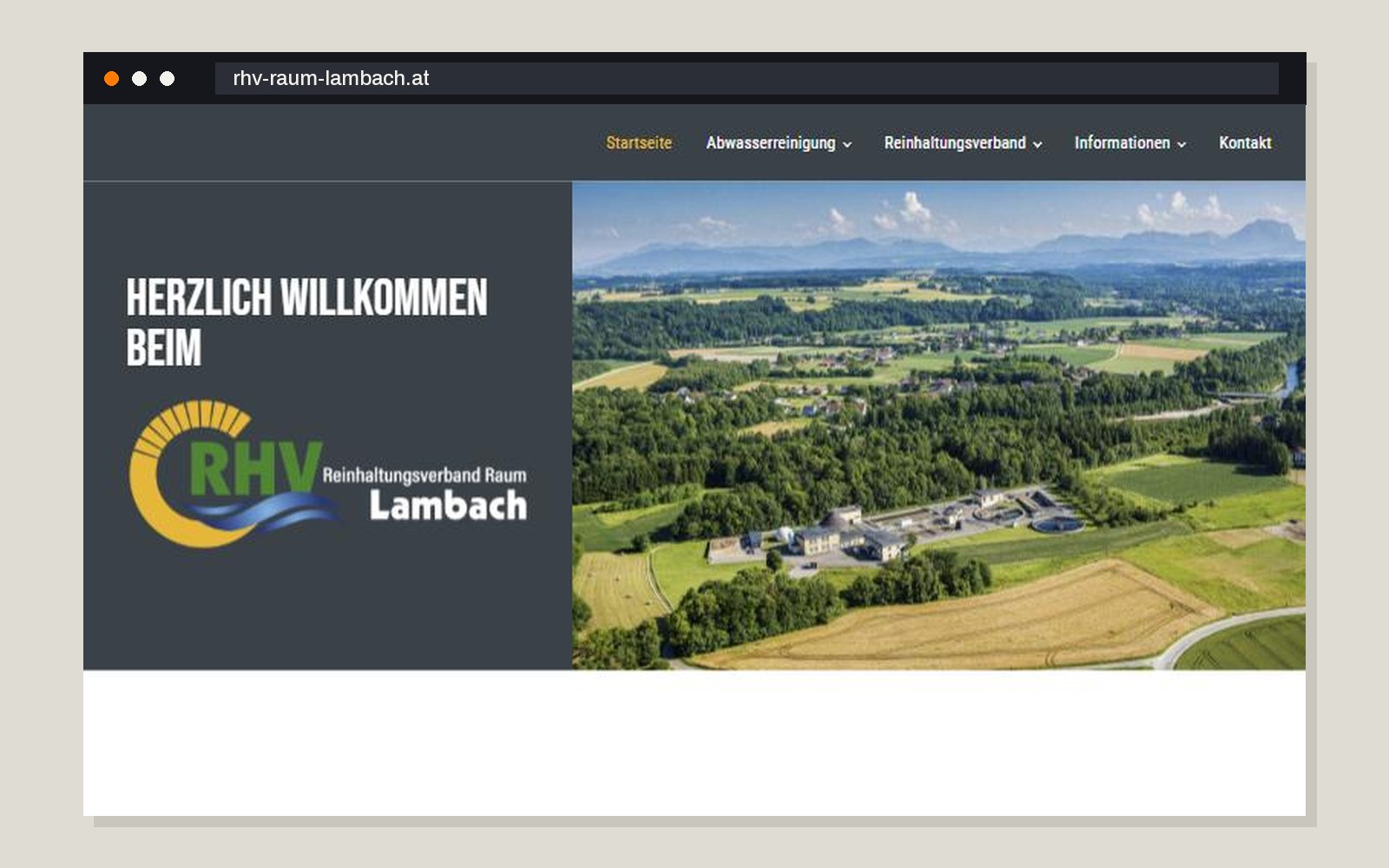 Webseite des Reinhaltungsverbands Raum Lambach